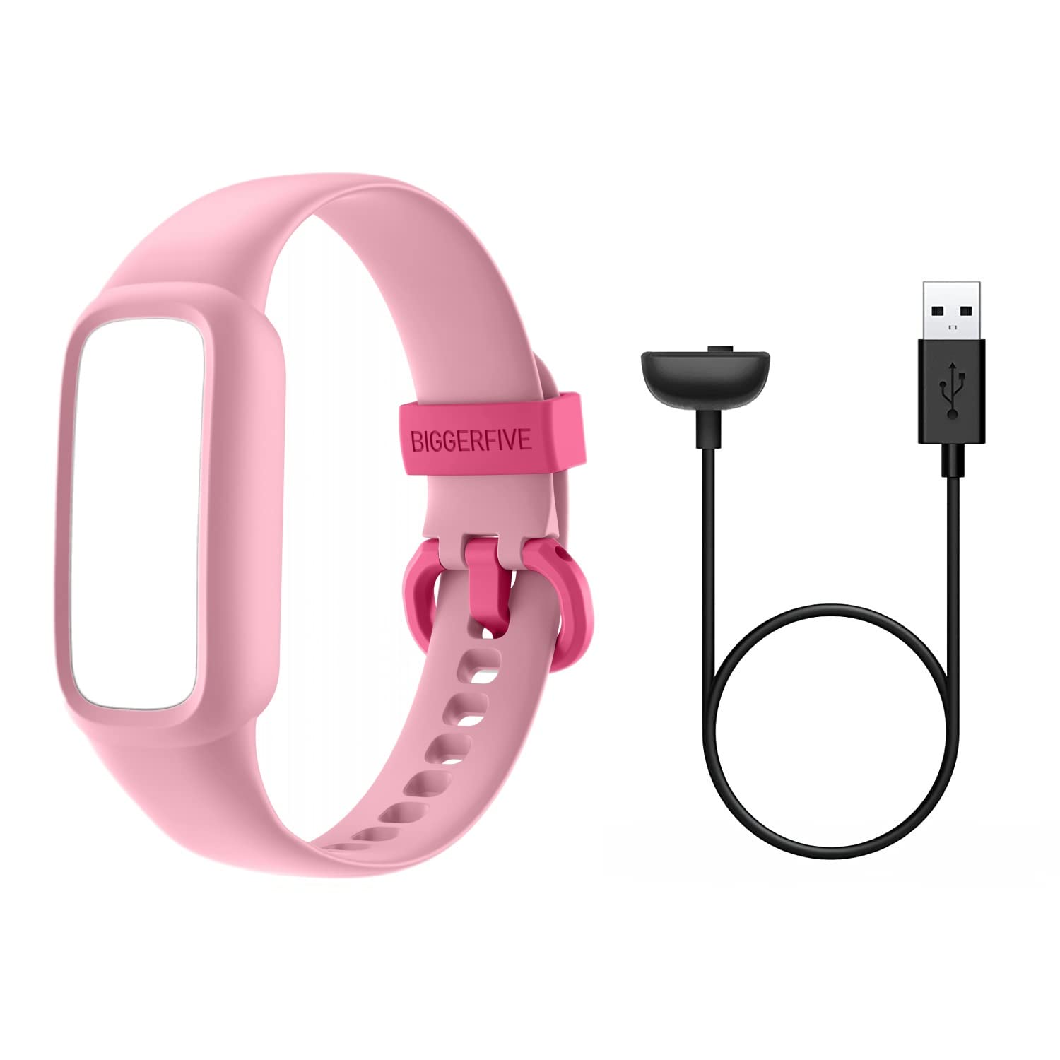 BIGGERFIVE Charging Cable and Adjustable Replacement Straps Bands, Compatible with Vigor 2 L Kids Fitness Tracker