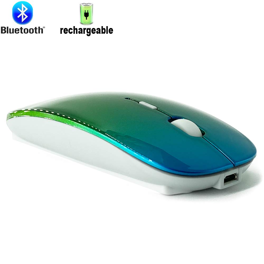 Klo Bluetooth Mouse For Macbook/Macbook Air/Pro/Ipad, Wireless Mouse For Laptop/Notebook/Pc/Ipad/Chromebook (Bt/A Green Blue)
