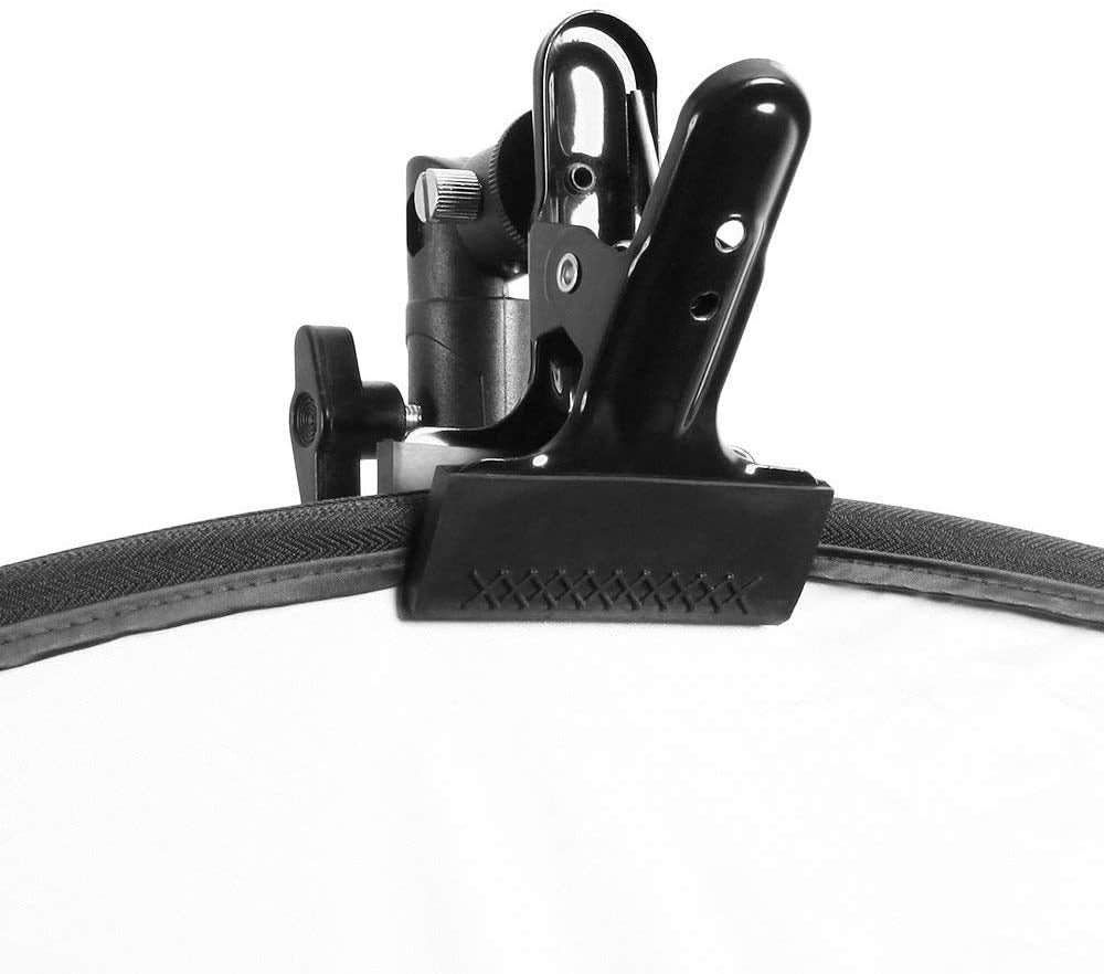 Selens 2 Packs Photography Reflector Clamp Holder Speedlite Hot Shoe Bracket With 1/4'' & 3/8'' Screw Mount With Photo Studio Light Stand, Lighting Umbrella Reflector