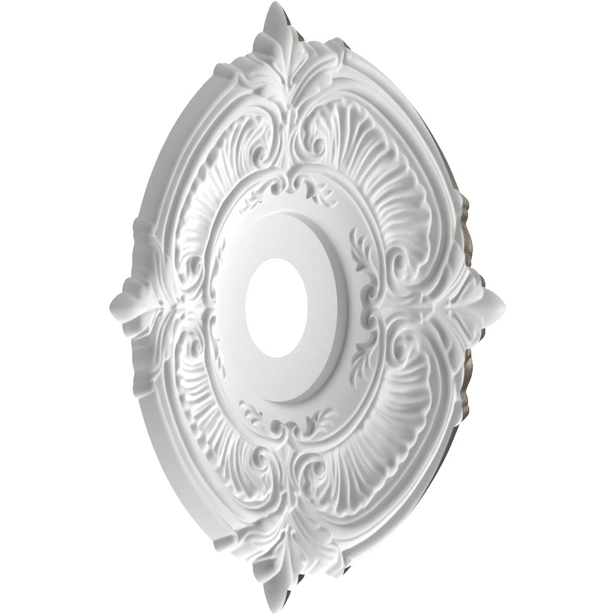 Ekena Millwork Cmp19Atdst Attica Thermoformed Pvc Ceiling Medallion (Fits Canopies Up To 6 3/4), 19Od X 3 1/2Id X 1P, Universal