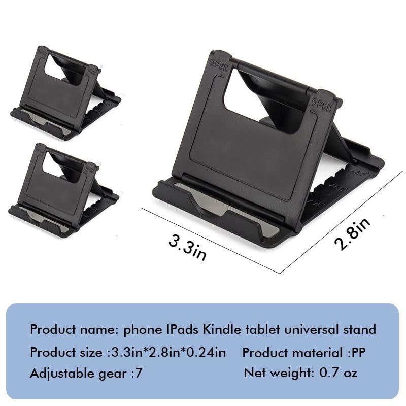 Hzzadzxw Portable Cell Phone Stand Holder For Desk, ?2 Pack? Foldable Pocket-Sized Adjustable Mount, Universal Desktop Kickstand