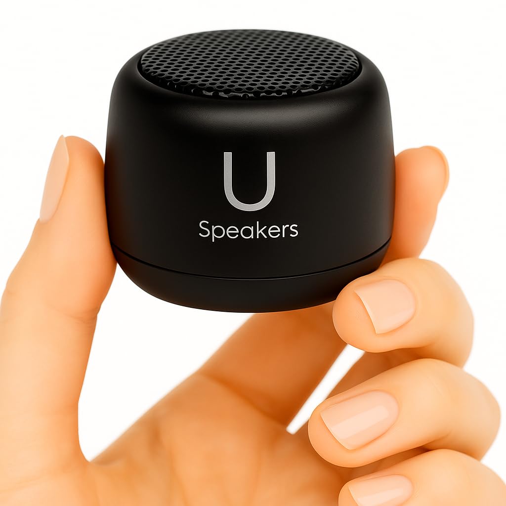Fashionit U Micro - Small Bluetooth Speaker | Coin-Sized Speakers Bluetooth Wireless with Built-in Mic & Remote Shutter | Portab