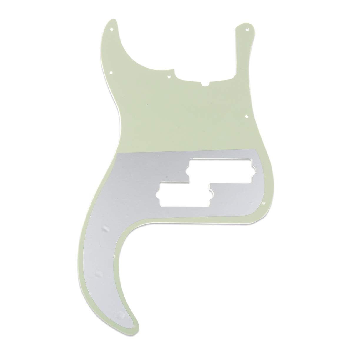 Musiclily Pro 5 String 13 Hole Contemporary P Bass Pickguard For Fender American Precision Bass, 3Ply Mint Green