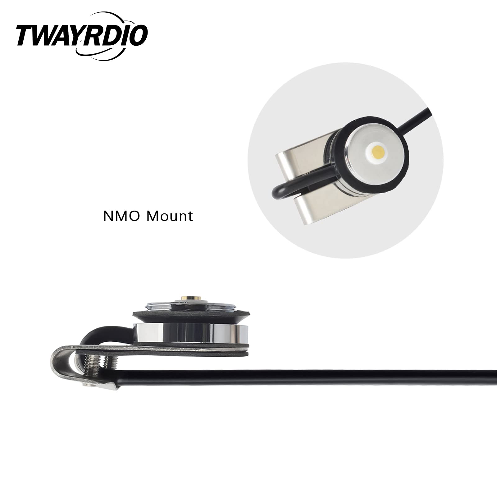 Twayrdio Nmo Mount With 13Ft Rg58 Coaxial Cable Pl259 Connector For Hf Vhf Uhf Nmo Antennas For Motorola Midland Radio Transceiv
