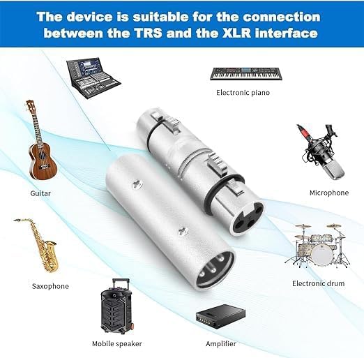 Xlr Adapter Connectors 4 Pack ,2 Xlr Male To Male Connectors And 2 Xlr Female To Female Connectors For Microphone, Mixer, Silver