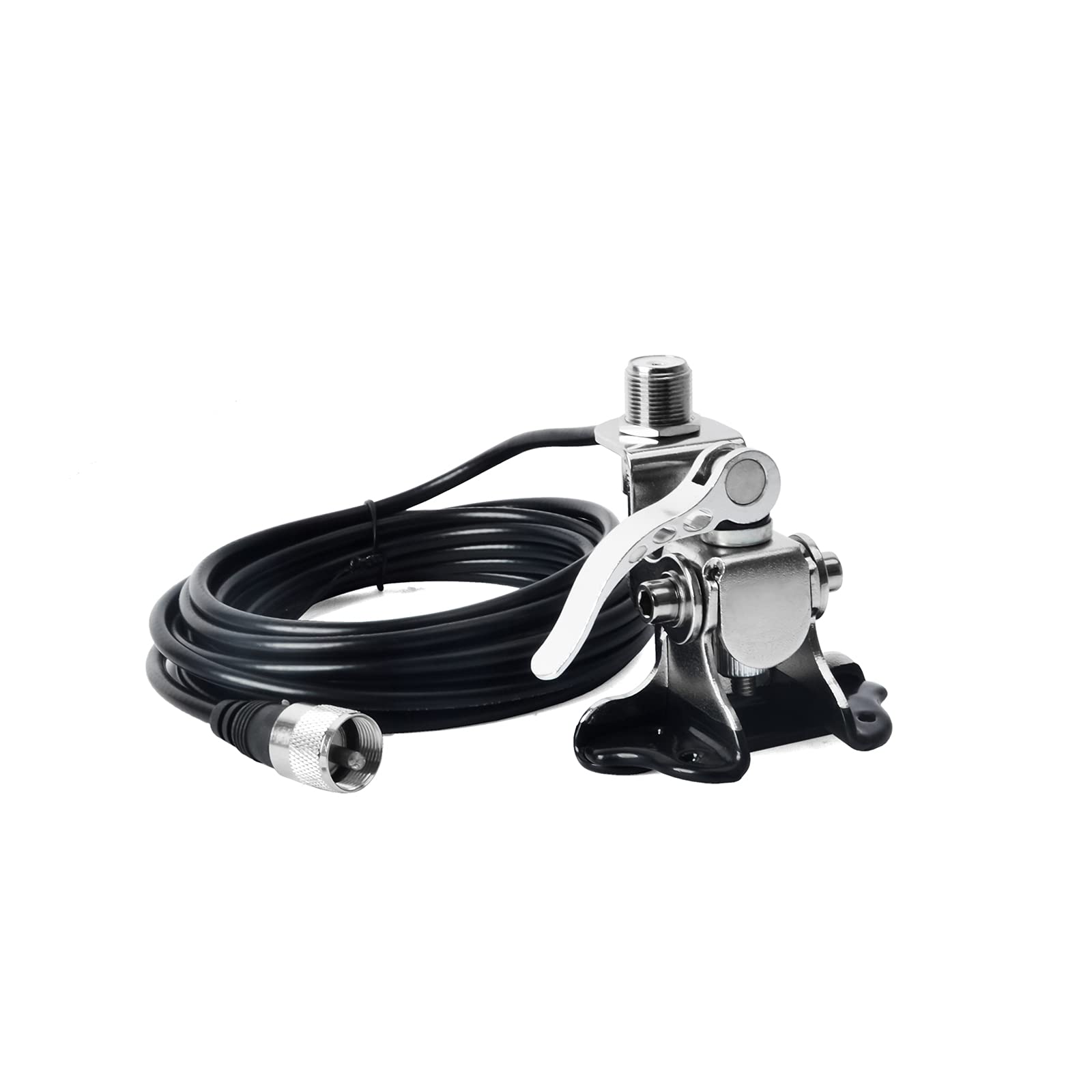 Hys Car Antenna Mount Stainless Steel Car Clip Mount Trunk Lid Hatchback Mount Bracket Adjustable Angle With So239 To Pl 259 Con