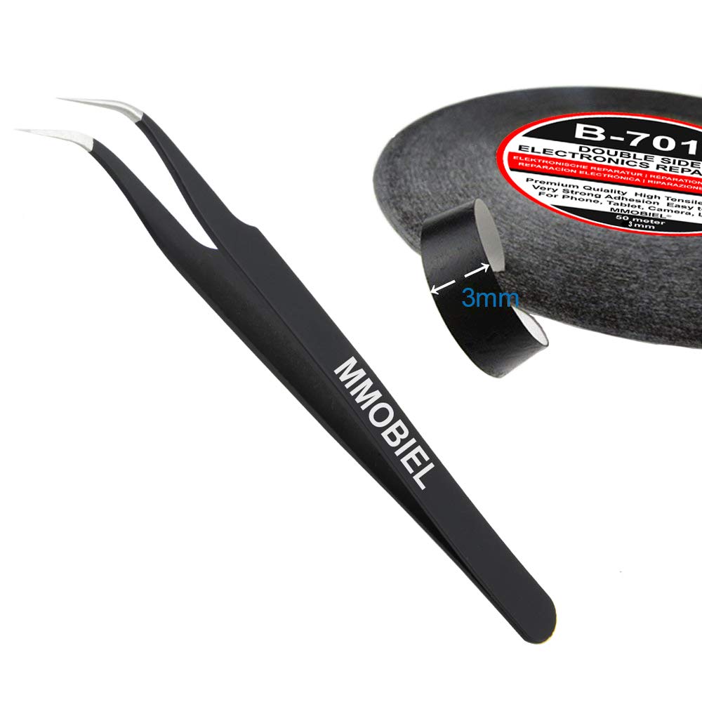 Mmobiel 3 Mm Double Sided Layer Strong Adhesive Tape 50 M Long Roll (Black) For Smartphone Tablet Repair