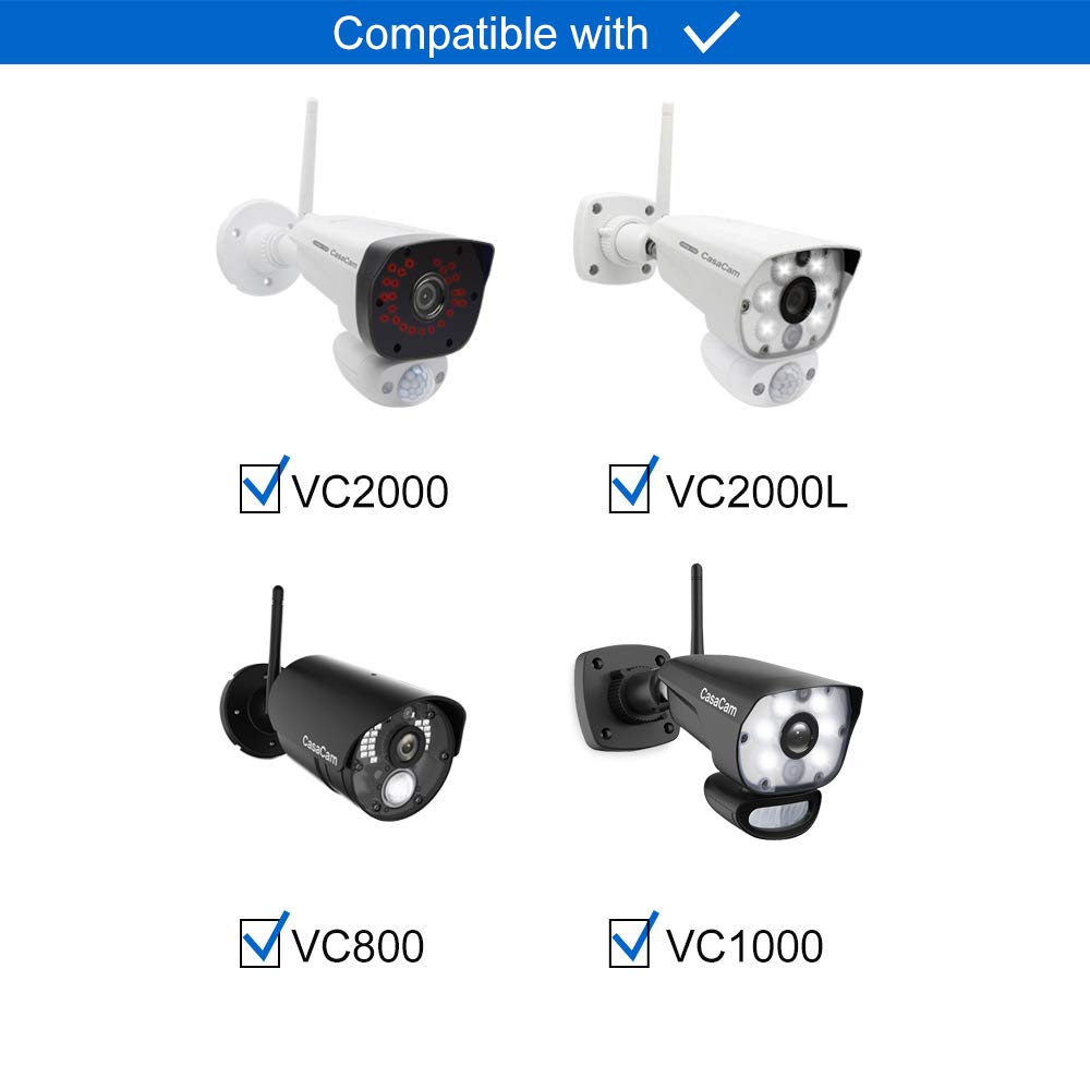 Casacam 15Ft Power Extension Cable For Casacam Outdoor Security Camera (Vs1002/Vs802/Vs2072/Vs2104/Vs5072/Vs5802/Vs5102A)