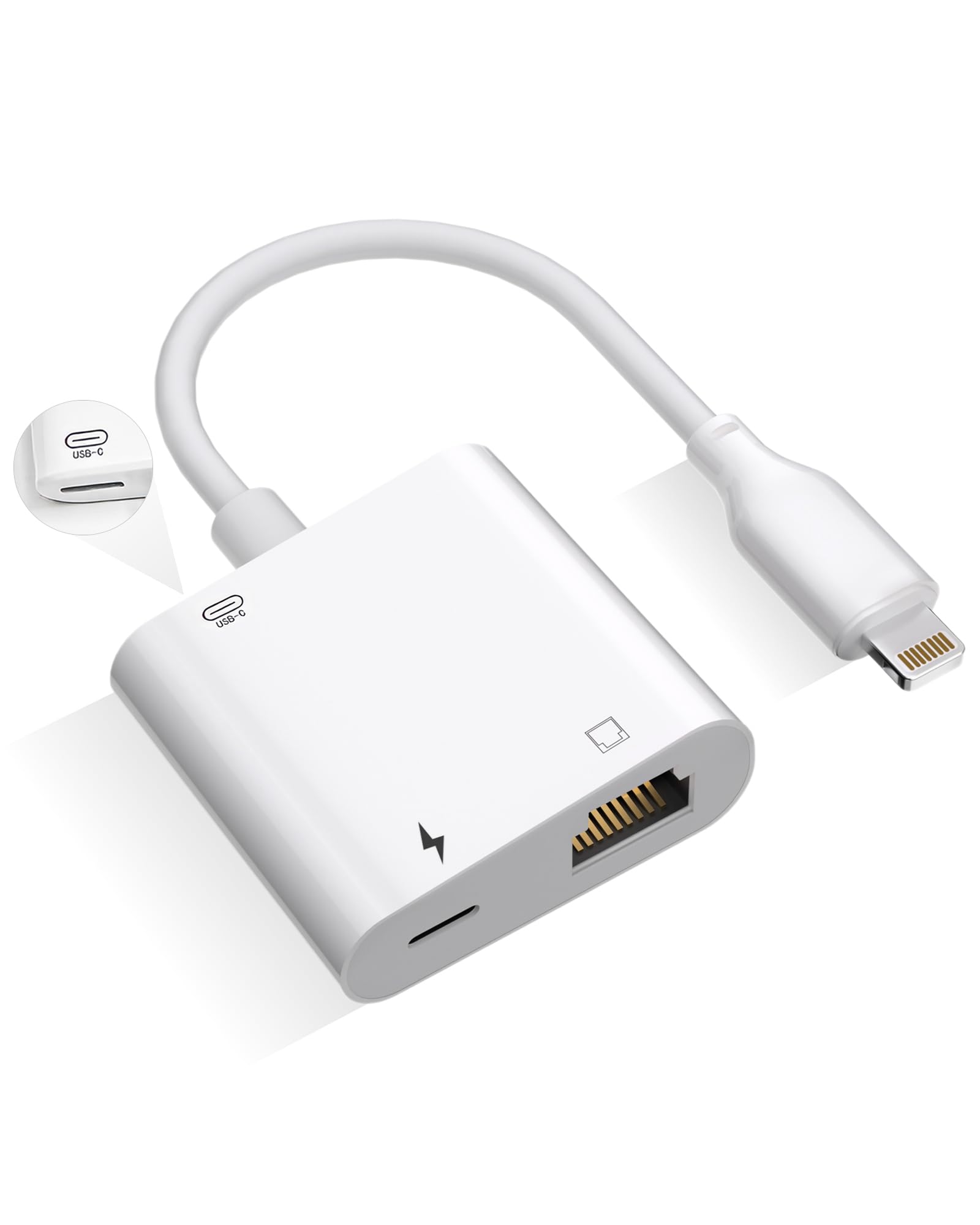 Apple MFi Lightning to Ethernet Adapter with Charging RJ45 LAN