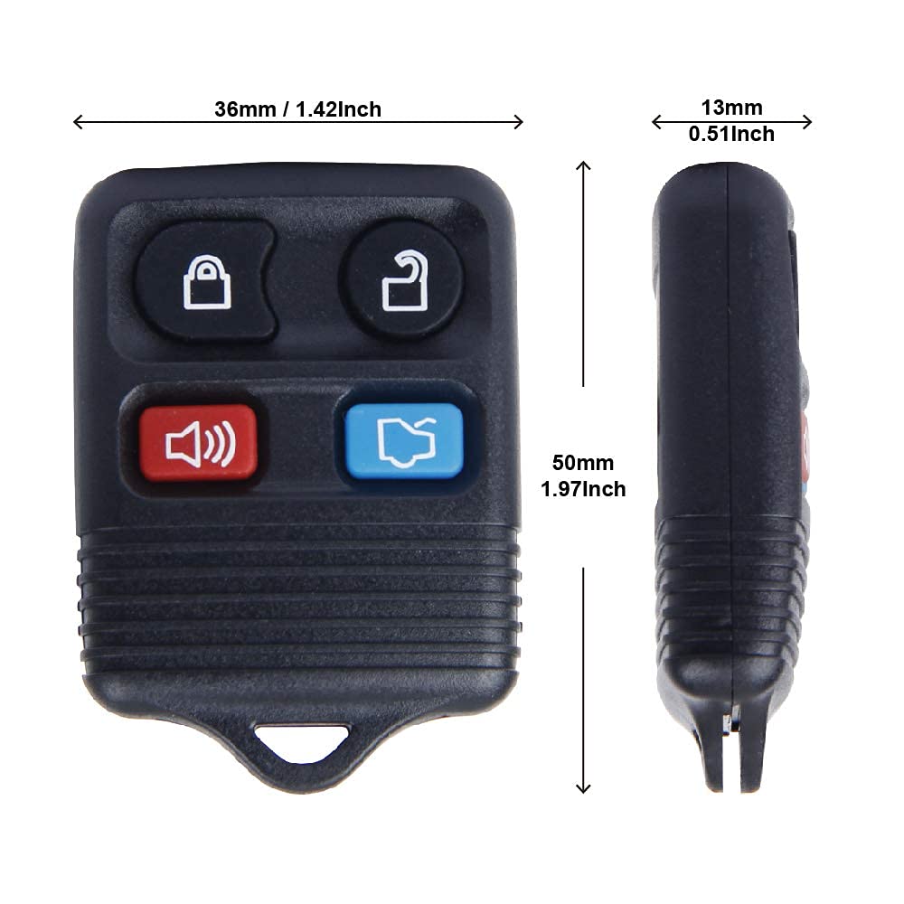 Big-Autoparts Key Fob 4 Button Keyless Entry Remote Control Key Fob Compatible With Ford Focus Explorer Mercury Lincoln Mazda Tr
