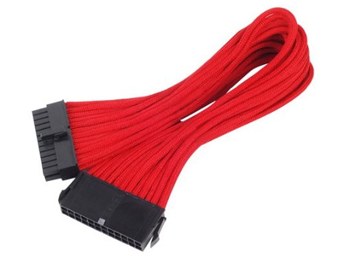 SilverStone Technology Sleeved Extension Power Supply Cable Motherboard 24-Pin PP07-MBR Red