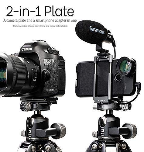Benro Arcasmart 70Mm Arca-Swis Plate And Smartphone Adapter For Ballheads, Gimbals And 3-Way Tripod Heads
