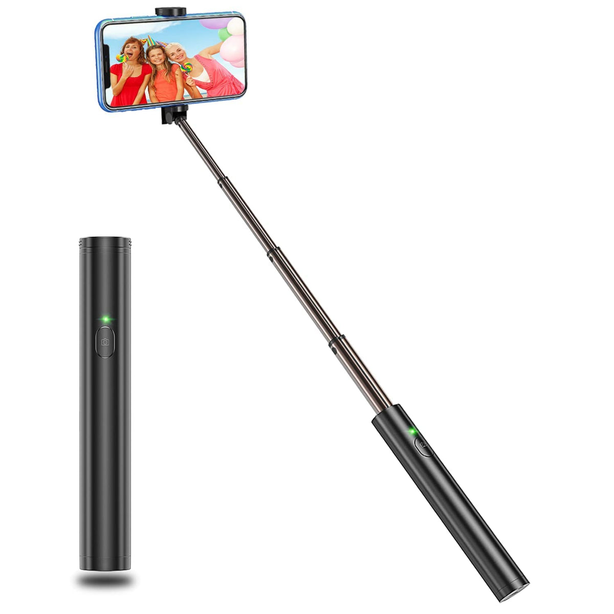Vproof Monopod Selfie Stick Bluetooth, Lightweight Aluminum All In One Extendable Selfie Sticks Compact Design, Compatible With