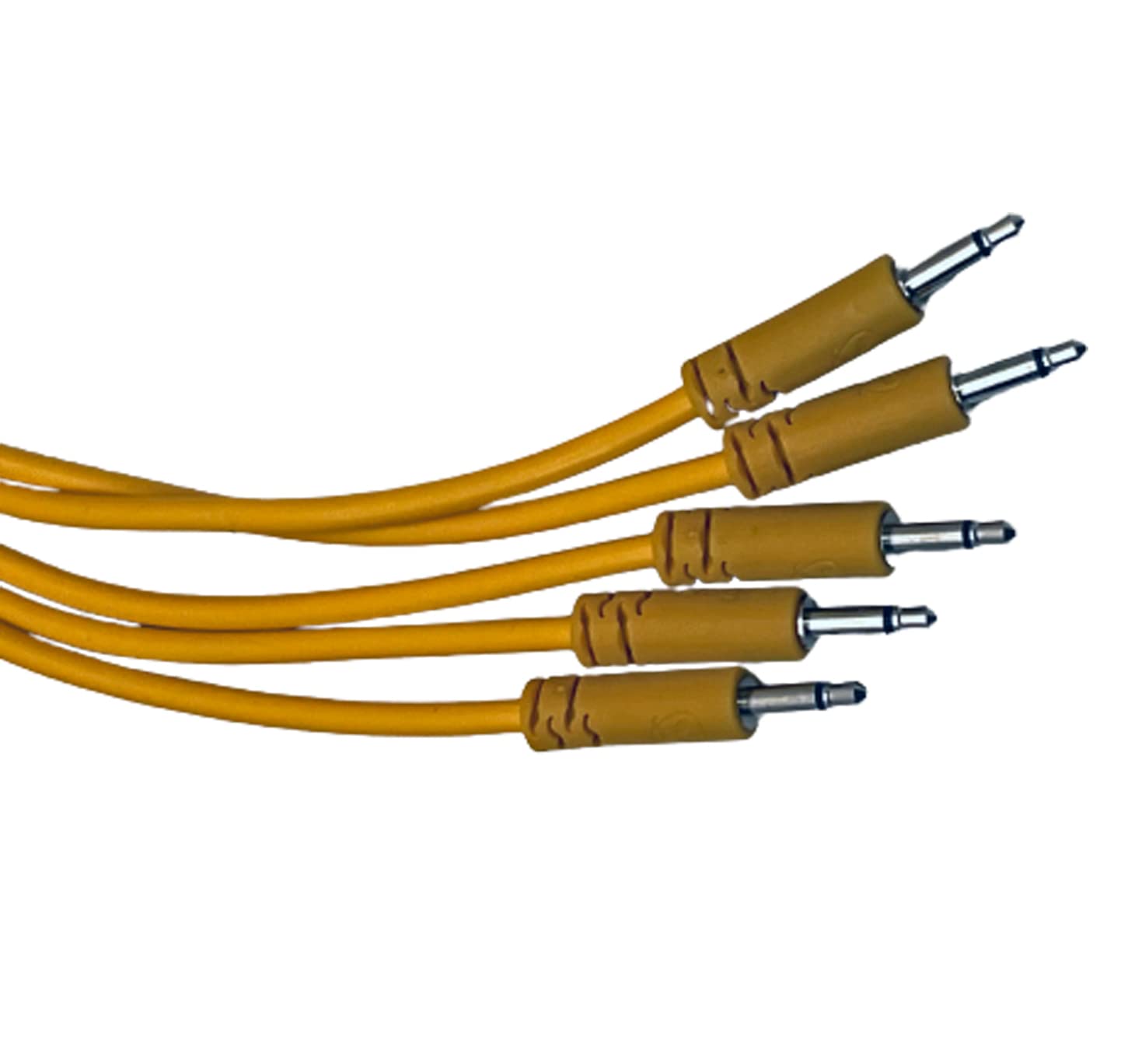 Starving Students Music Supplies - Luigis Modular Spaghetti Eurorack Patch Cables - Package of 5 Gold/Orange Cables (45cm)