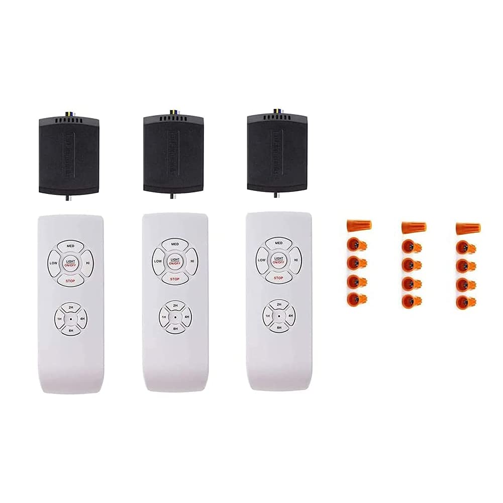 3 Pack Universal Small Size Ceiling Fan Remote Control Kit, Mini Wireless Remote Control And Receiver Kits For Ceiling Fan Lamp
