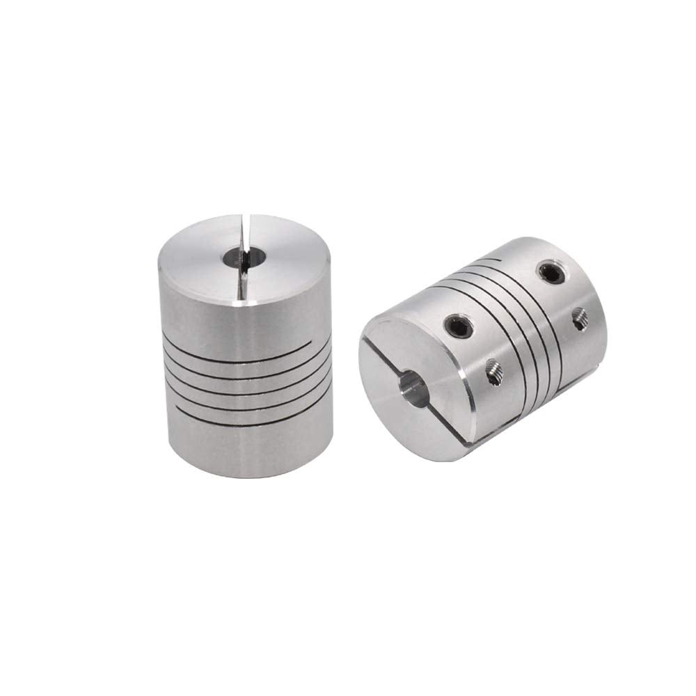 2 Pack 5Mm To 8Mm Flexible Shaft Coupling 25Mm Length 20Mm Diameter Stepper Motor Lead Screw Coupler Aluminum Alloy Joint Connec