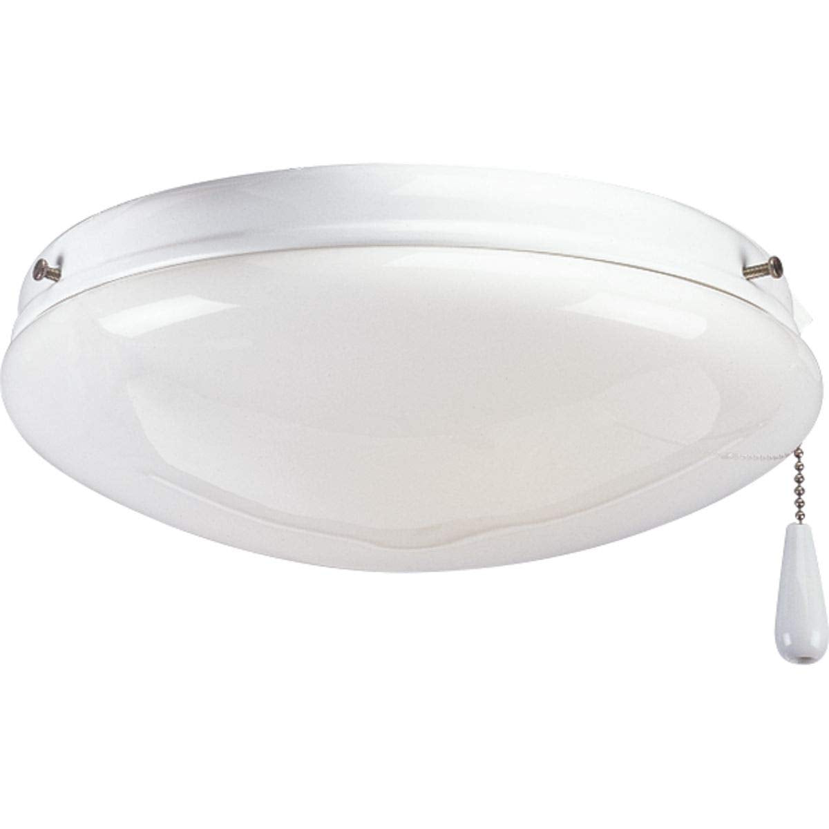 Progress Lighting P2611-30WB AirPro Collection Universal Opal Glass Ceiling Fan Light, 2-Light, White
