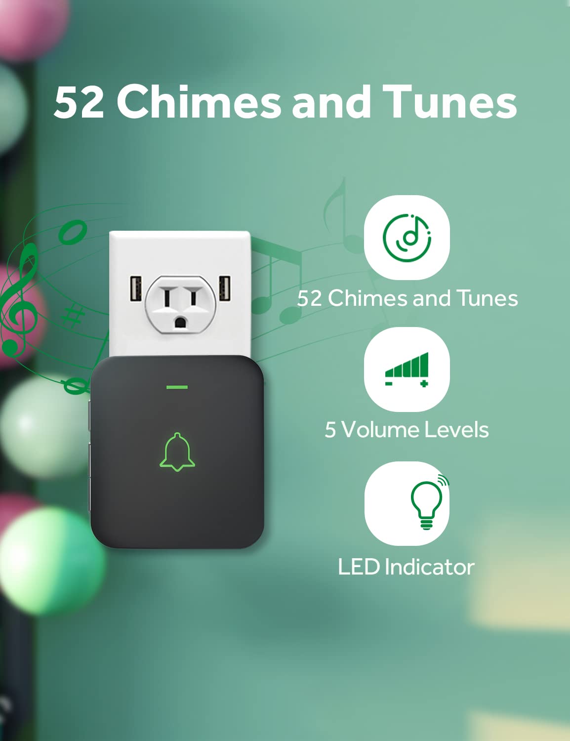 Avantek Wireless Door Bell, Cb 21 Mini Waterproof Wireless Doorbell Operating At Over 1000 Feet, 2 Remote Buttons Can Have Diffe