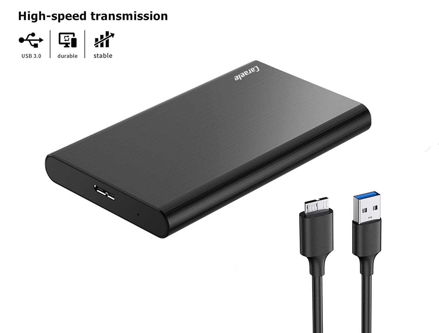 Caraele 320Gb Ultra Slim Portable External Hard Drive Usb3.0 Hdd Storage Compatible For Pc, Desktop, Laptop, Macbook, Chromebook, Xbox One, Xbox 360, Ps4 (Black)