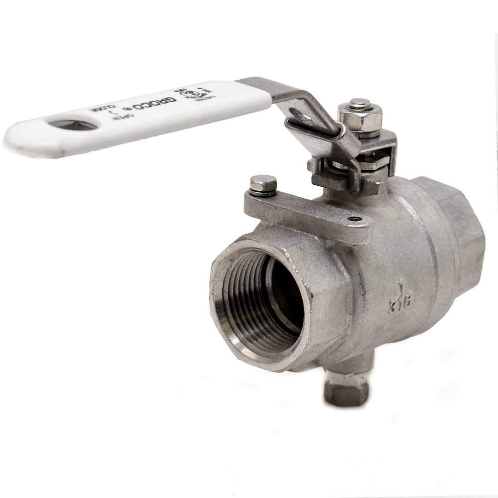Groco 1'' Npt Stainless Steel In-Line Ball Valve,WBIASB000N9RMPE