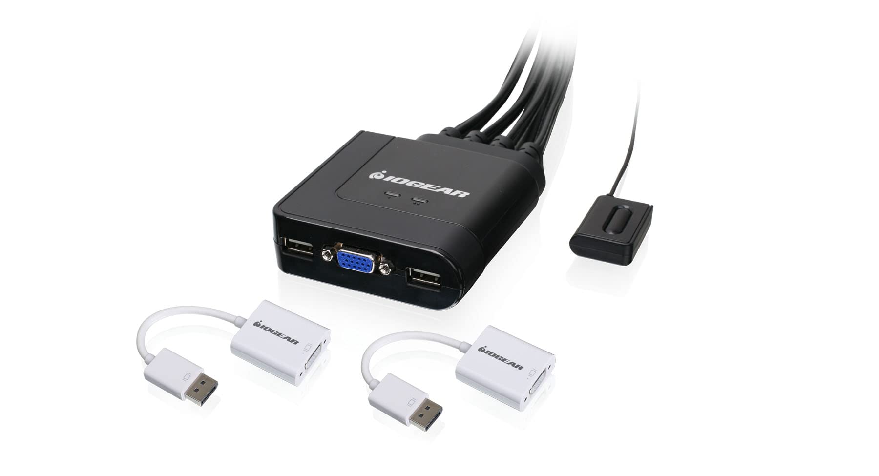 IOGEAR 2-Port VGA and DisplayPort Cable KVM Kit with Audio, GCS72DPKIT