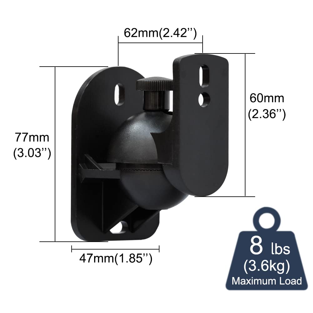 Bealuffe Speaker Wall Mount Brackets, Universal Mount For Surround Sound Speakers, Satellite Speaker Wall Mounting Brackets For
