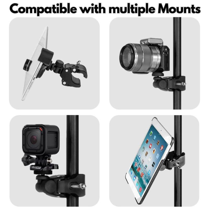 Grifiti Nootle Quick Release Pipe Clamp 1/4 20 Thread Camera & Nootle Mount For Tripod Music Microphone Pole Stands Any Pipe Bar