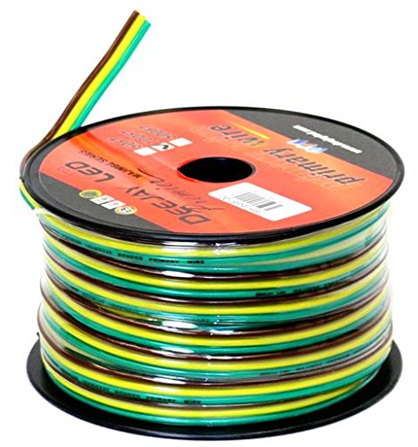 100-Foot 3-Conductor 16 Gauge Primary Stranded Cable Ideal for Accessory Hookups