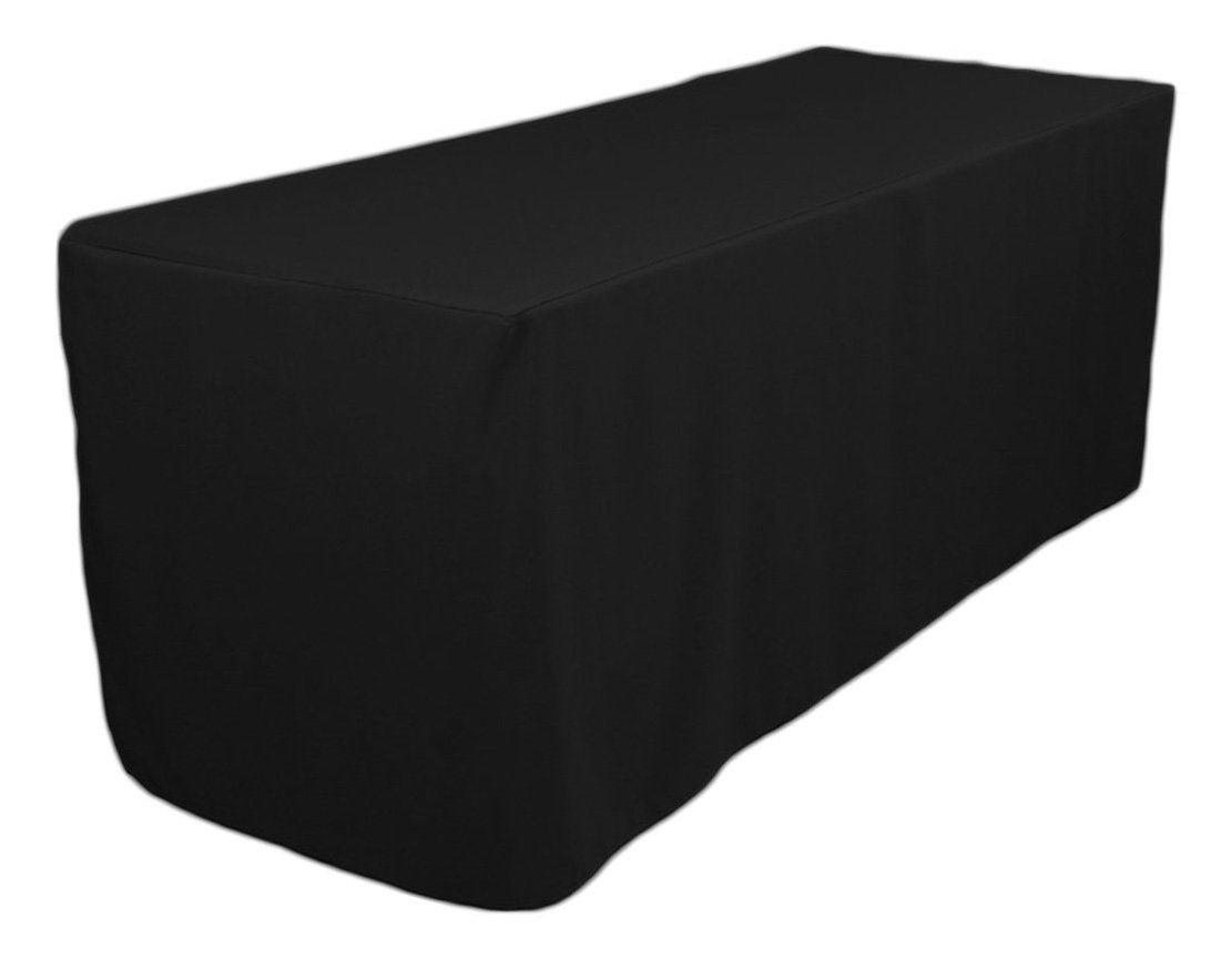 Tektrum 6 Feet Long Fitted Table Dj Jacket Cover For Trade Show   Thick/Heavy Duty/Durable Fabric   Black Color (Td Jkt Blk 6Ft)