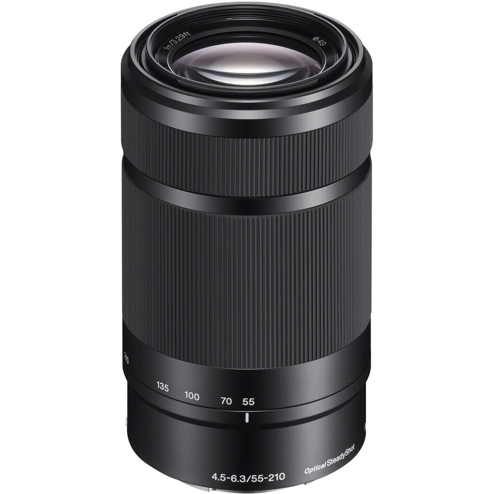 Sony E 55-210Mm F/4.5-6.3 Oss Lens (Black) + 3 Piece Filter Kit + Backpack + 64Gb Memory Card + Flexible Tripod + Memory Card Wa