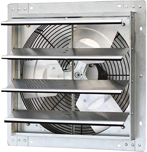 Iliving - 16'' Wall Mounted Exhaust Fan - Automatic Shutter - Variable Speed - Vent Fan For Home Attic, Shed, Or Garage Ventilat