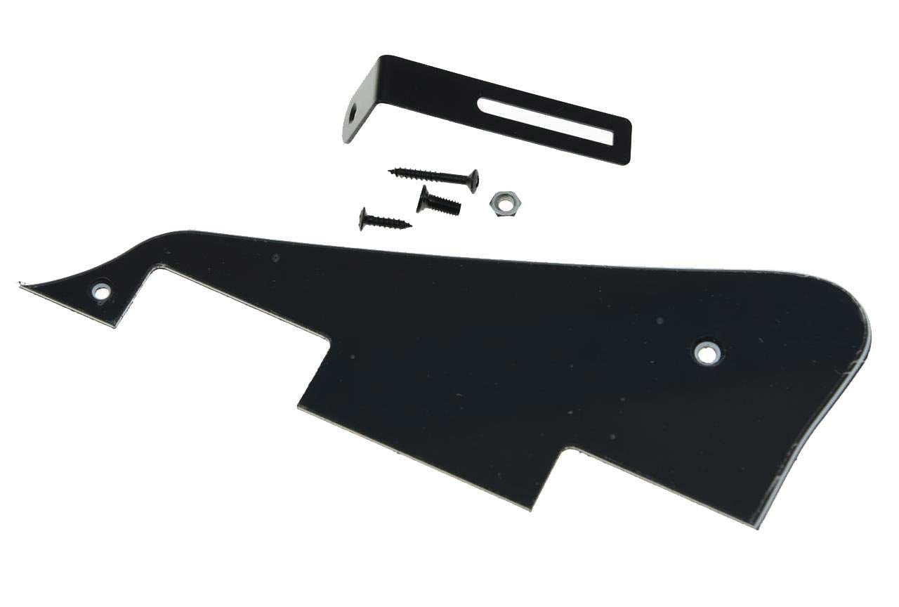Kaish Black 3 Ply Lp Guitar Pickguard With Black Bracket For Epi Les Paul