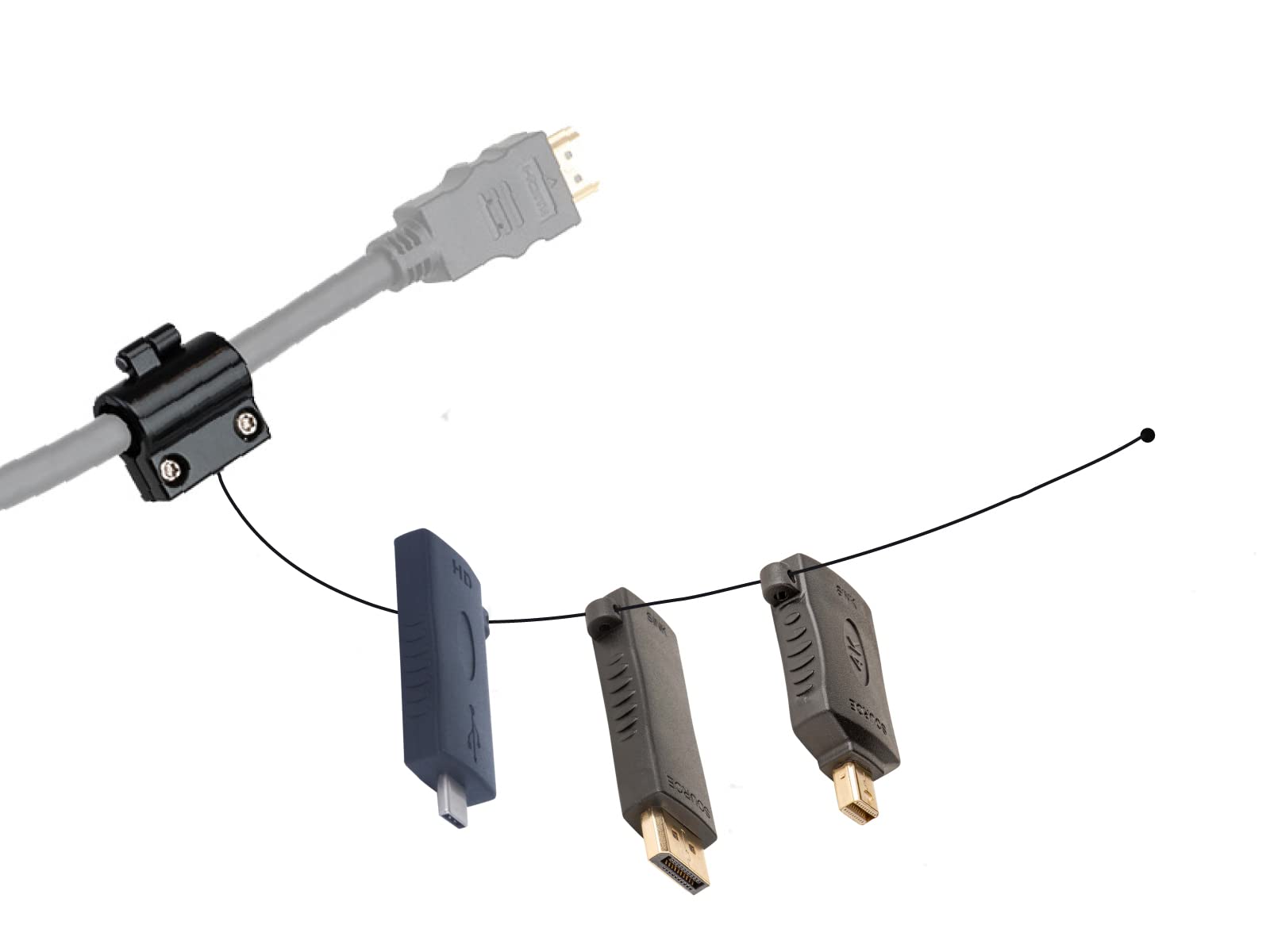 Digitalinx Liberty Patented Hdmi 4K Adapter Ring With Displayport, Mini Displayport & Usb C Adapters For Device Connectivity For