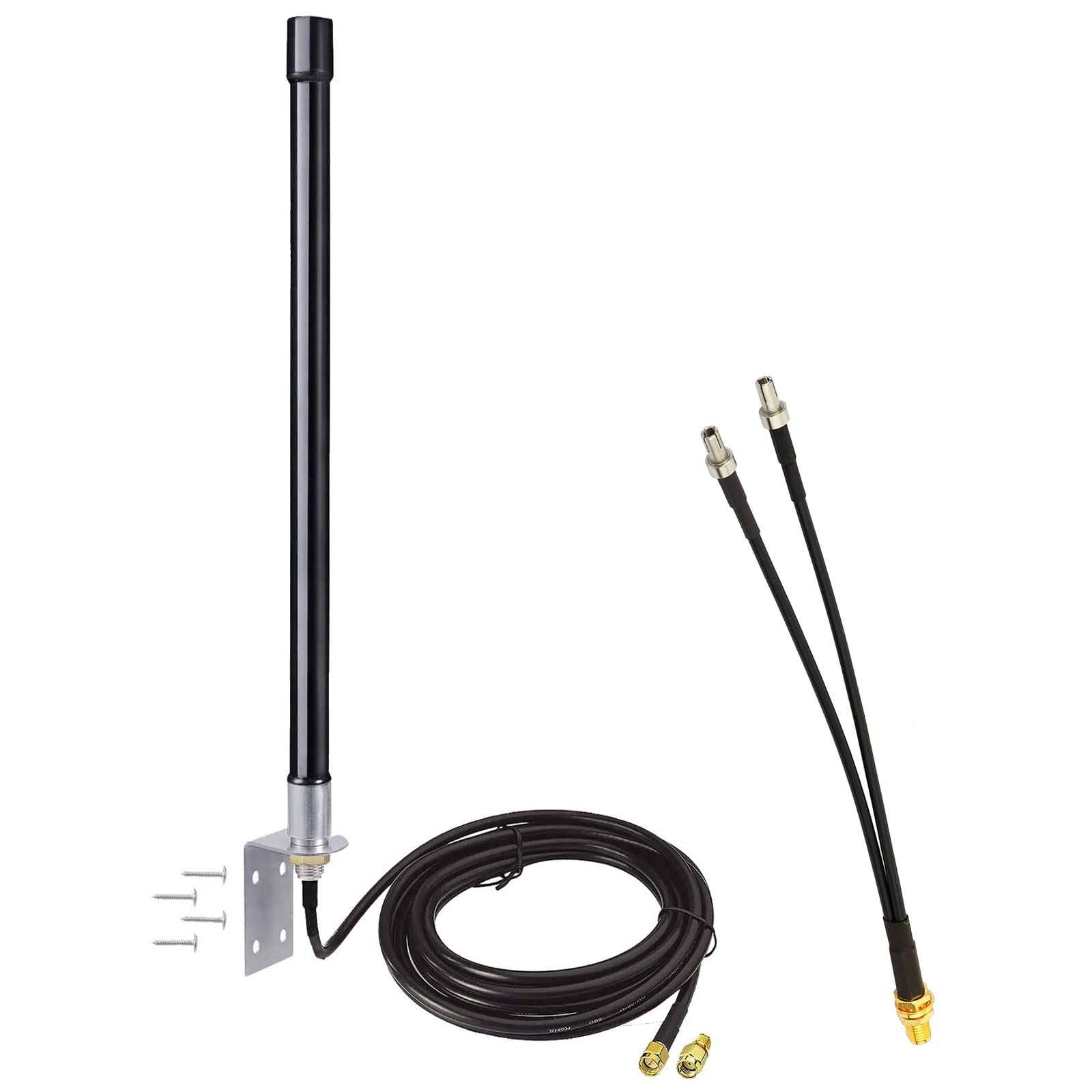 Bingfu 4G Lte Long Range Cellular Antenna Wall Mount   9.84Ft Cable   With Sma To Dual Ts9 Adater   Compatible With Spypoint Lin