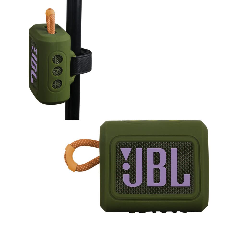 Hermitshell Hard Travel Case For Jbl Go 3 / Jbl Go 4 / Jbl Go 3 Eco Portable Bluetooth Speaker (Forest, Silicone Case)