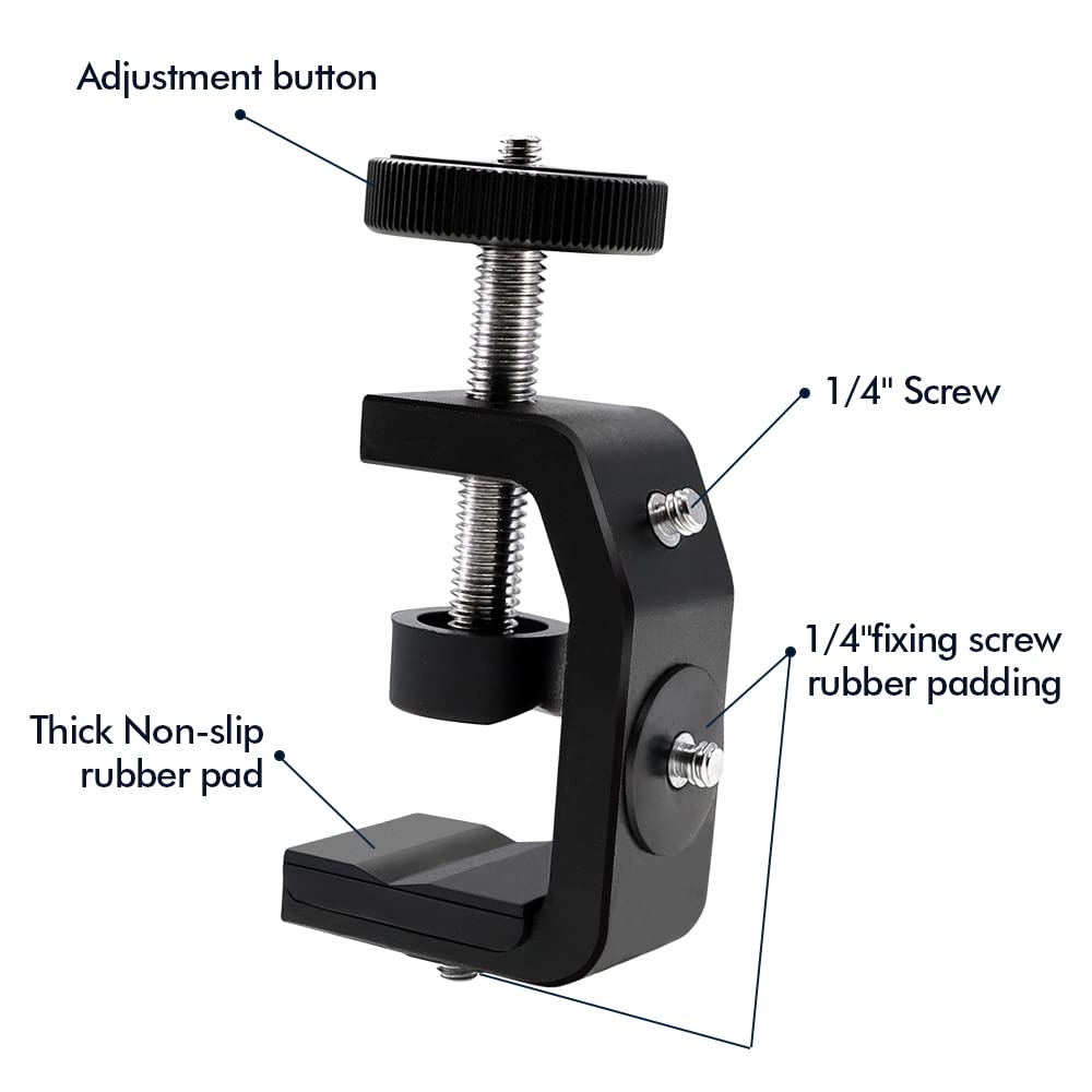 Slow Dolphin Photography C Clamp Camera Clamp Mount With 1/4' Screw For Photo Studio Video Dslr,Cameras, Light Stand, Desk, Rods, Hooks, Shelves, Cross Bars