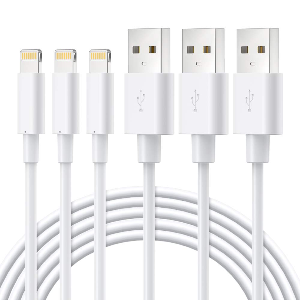 Novtech Lightning Cable Mfi Certified, Iphone Charger 3 Pack 3Ft Lightning To Usb Cable Cord, 2.4Afast Charging Wire Compatible With Iphone 14 13 12 11 Pro Max Mini Se Xs Max Xr X 8 7 6 Plus, White