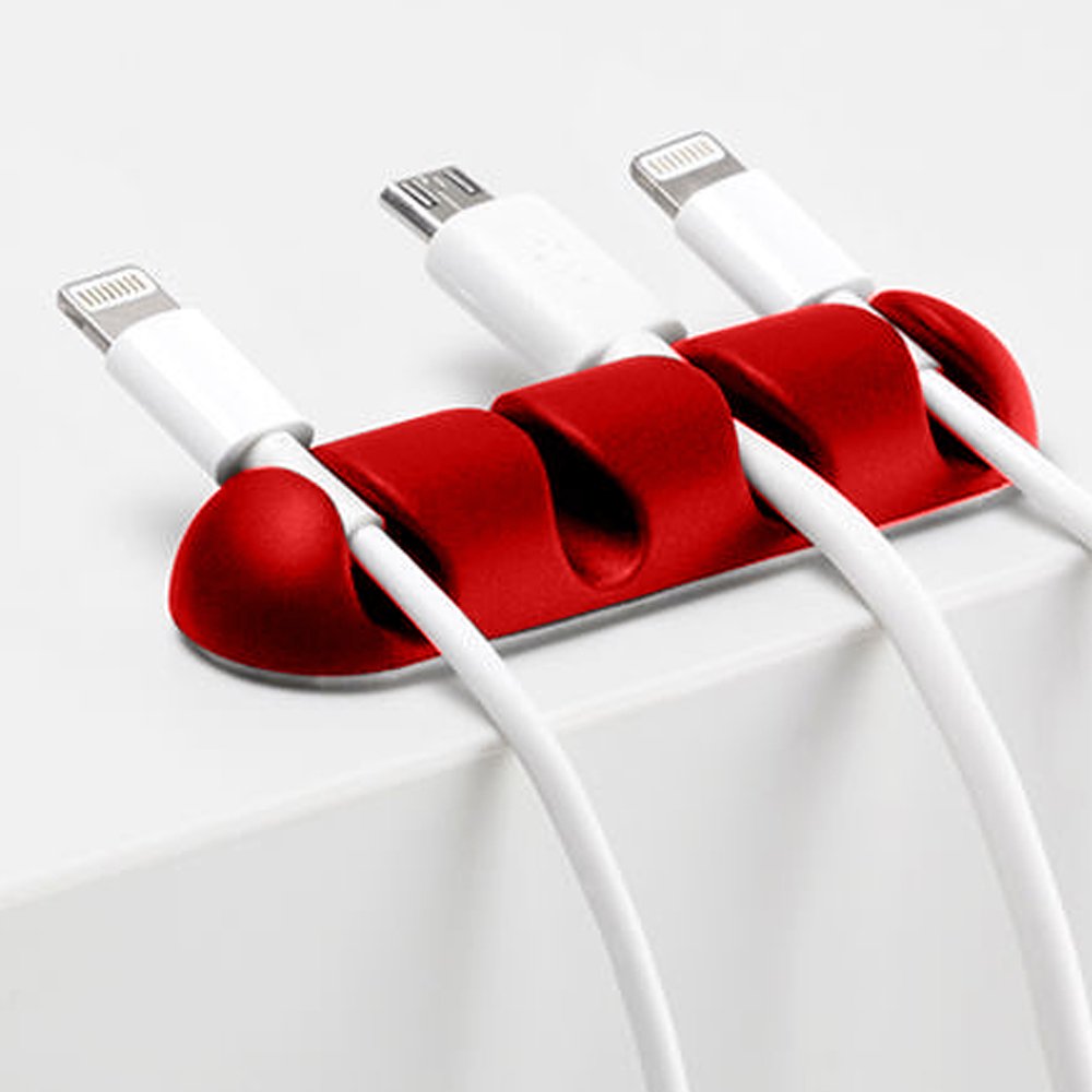 Mx Cable Protector Clips  2Pack Red Cable Management Hooks For Desk, Tv, Mouse, Phone, Home, Car  Wire Organizer, Cable Straps