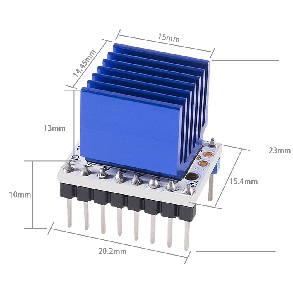 10Pcs Tmc2208 3D Printer Stepper Motor Driver,Tmc2208 V1.2 Stepper Driver Module Carrier With Heat Sink Screwdriver For 3D Print
