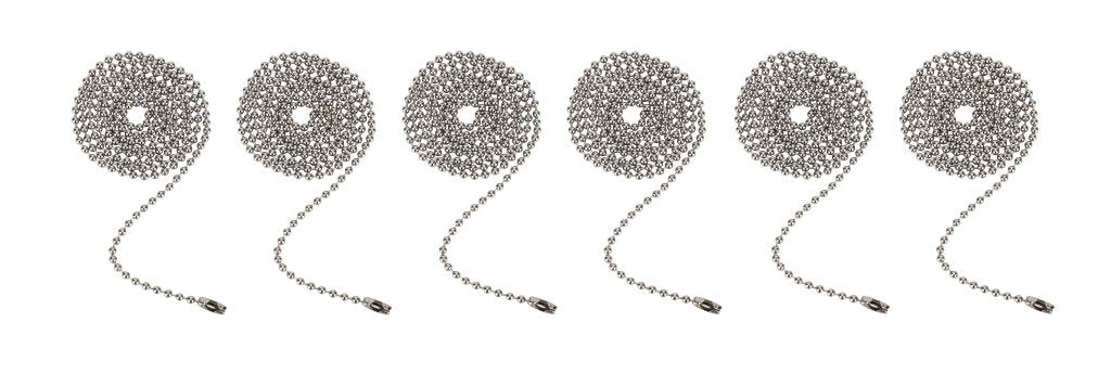 Aspen Creative Brushed Pewter, 21304 6 3 Feet Beaded Pull Chain With Connector, 6 Pack