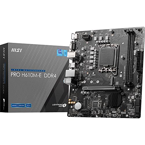 Msi Pro H610ME Ddr4 Motherboard, MicroAtx  Supports 14Th/13Th/12Th Gen Intel Core Processors, Lga 17002 X Dimms (3200Mhz), 1