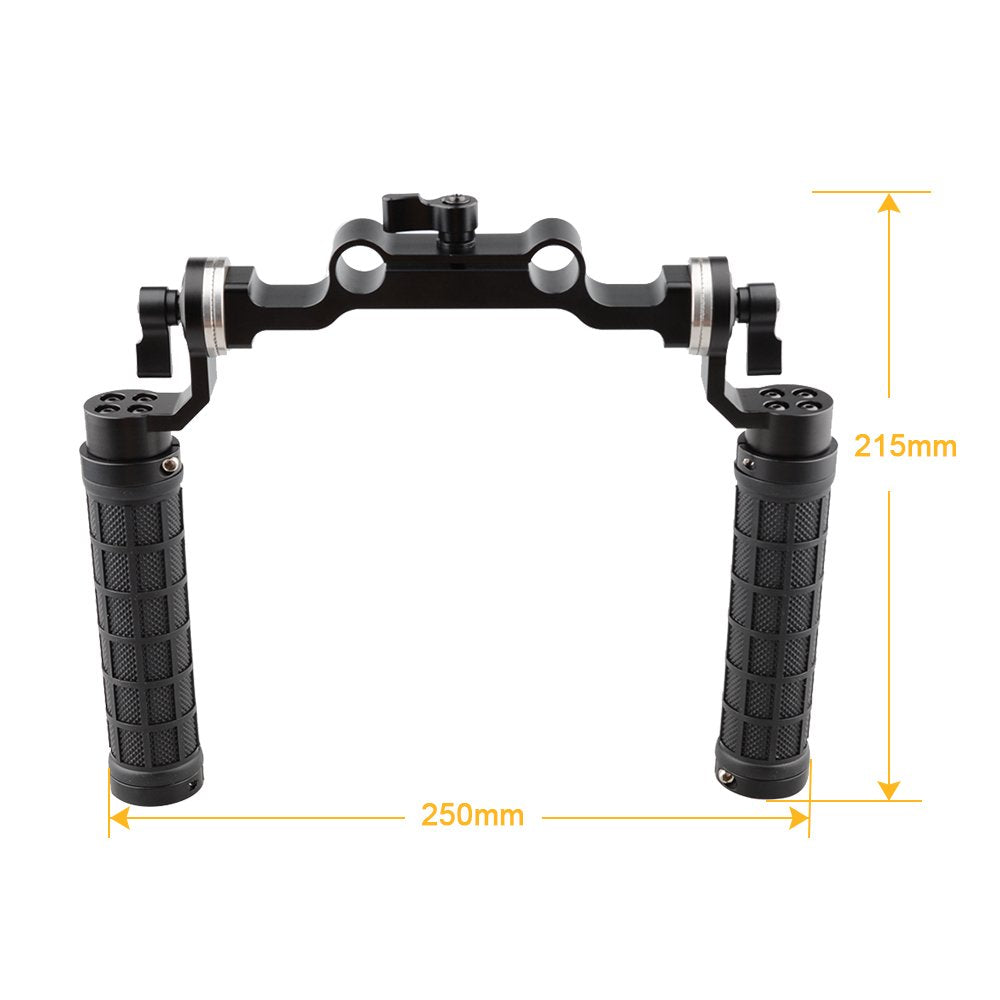 Camvate 15Mm Rod & Soft Rubber Grip Shoulder Mount Rig With Rosette Standard Accessory For Dslr(Black,M6 Thread,31.8 Mm)   1548