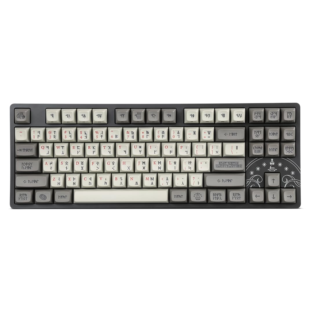 Drop + The Lord Of The Rings� Dwarvish Tkl Mechanical Keyboard   Mt3 Profile Keycaps With Accent Keys   Holy Panda X Tactile Switches   Pbt Dye Sub Keycaps   Led Backlight   Dark Gray