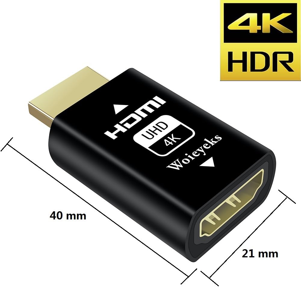 Woieyeks 4K Hdr Hdmi 2.0 Edid Emulator Passthrough Adapter,External Monitor,For Extender/Kvm Switch/Av Receiver/Video Splitters