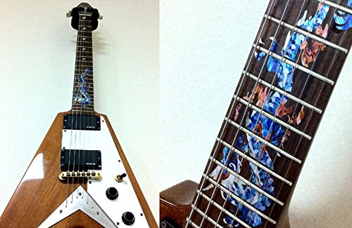 Jockomo Dragon Fret Abalone Blue Guitar Inlay Sticker