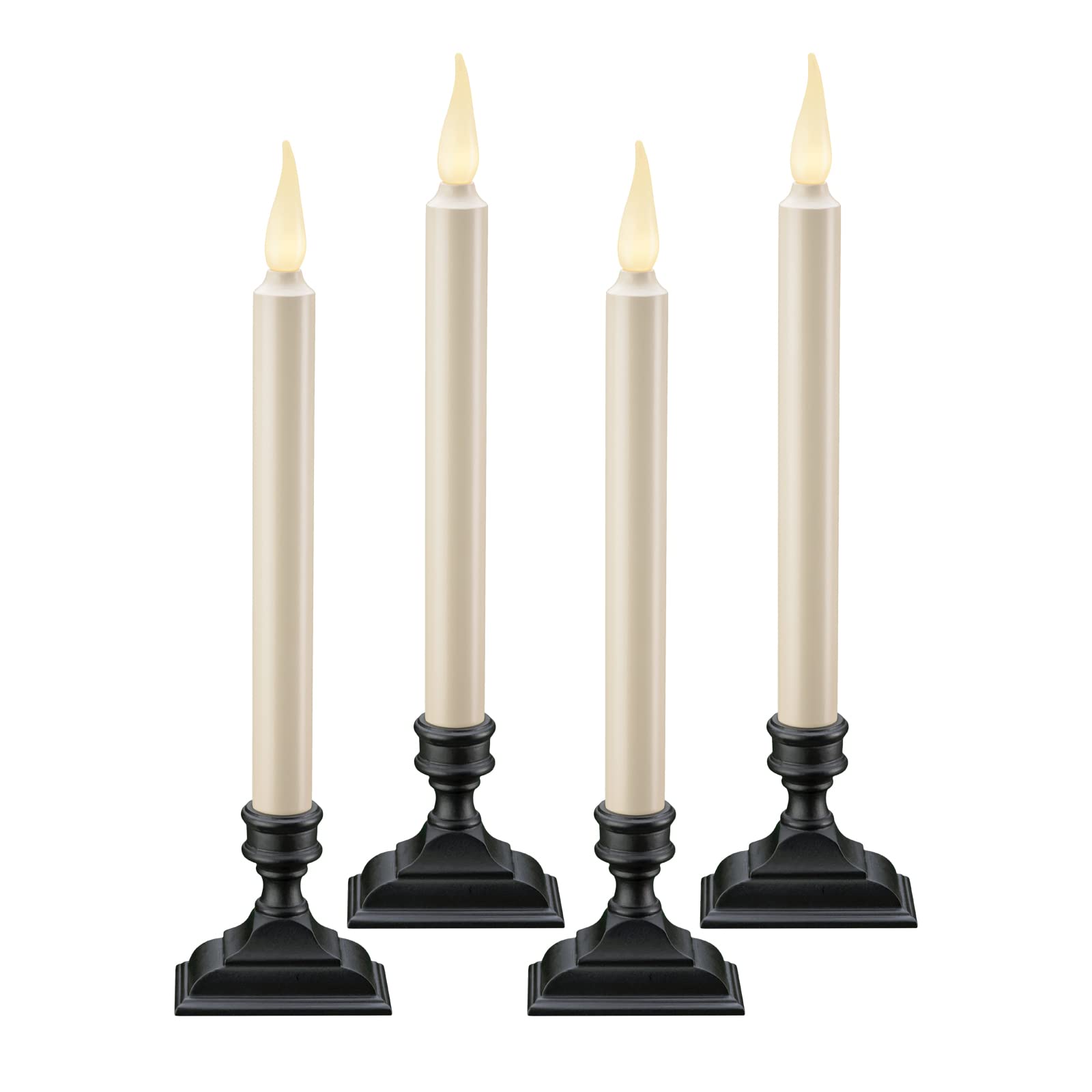 Xodus Innovations Fpc1650 4 Battery Operated Flameless 12 Inch Taper Candle And Base With 3D Warm White Flickering Flame And 6 H