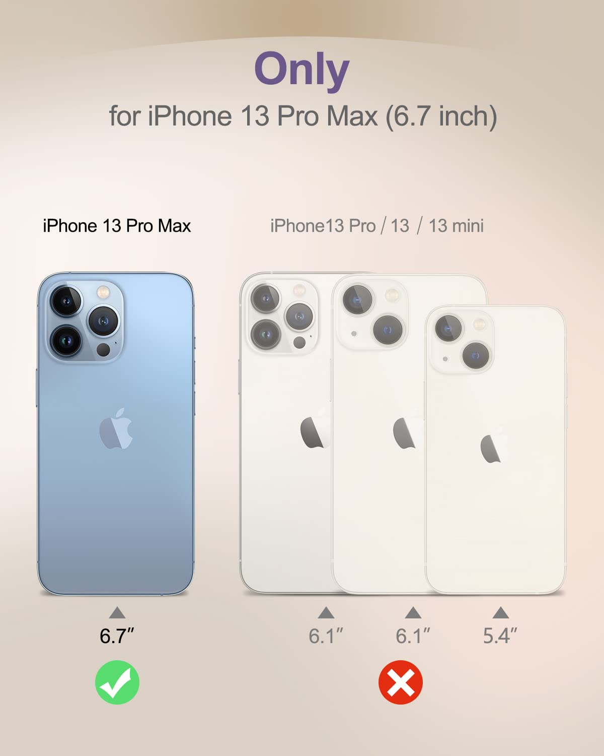 SURITCH iPhone 13 Pro Max Clear Case with Built-in Screen Protector, Lavender Blue, Full Body Protection, Shockproof Bumper Cover