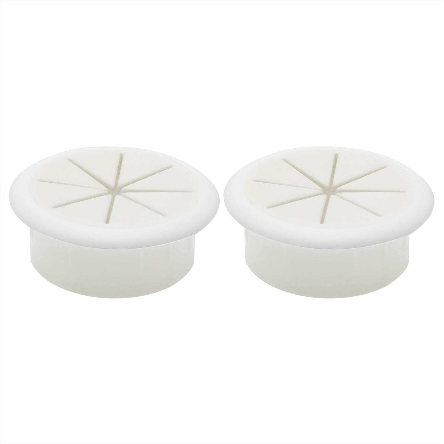 Pugdodo 2Pcs 2Inch (50Mm) Desk Cord Grommets Wire Cable Hole Cover For Office Pc Desk Cable Cord Cover White (White 2Pcs) (White