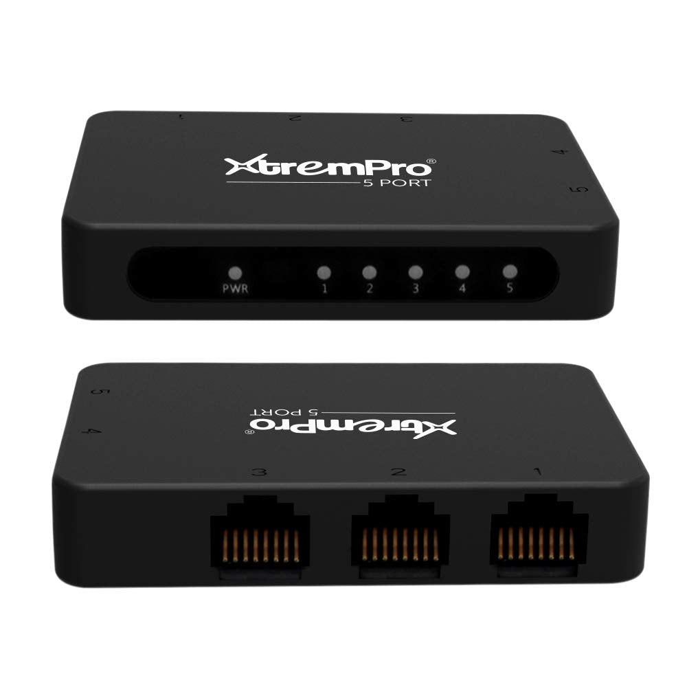 Xtrempro 5 Port Usb Powered 10/100Mbps Ethernet Rj45 Network Switch Hub   Black (61025)