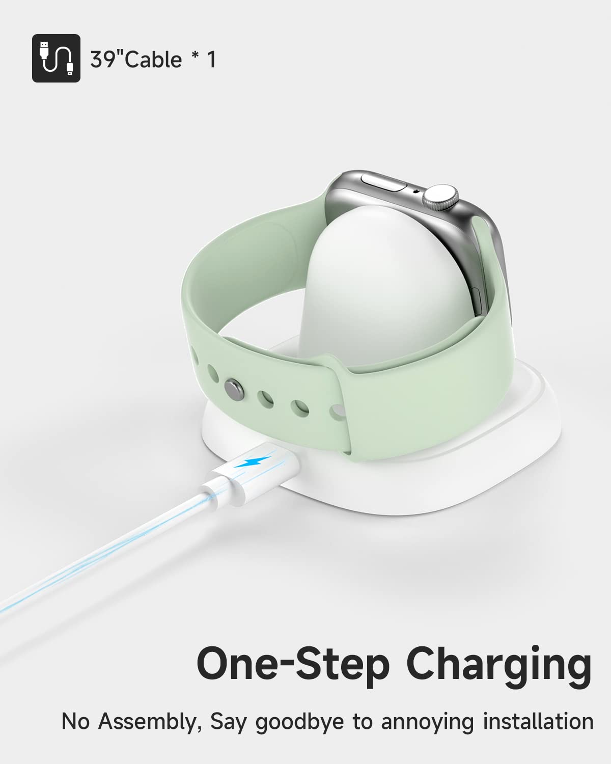 Newdery Charger Stand For Apple Watch, Portable With Usb C Cable,Fast Charging,Wireless Charging Station For Iwatch Series 9/8/7